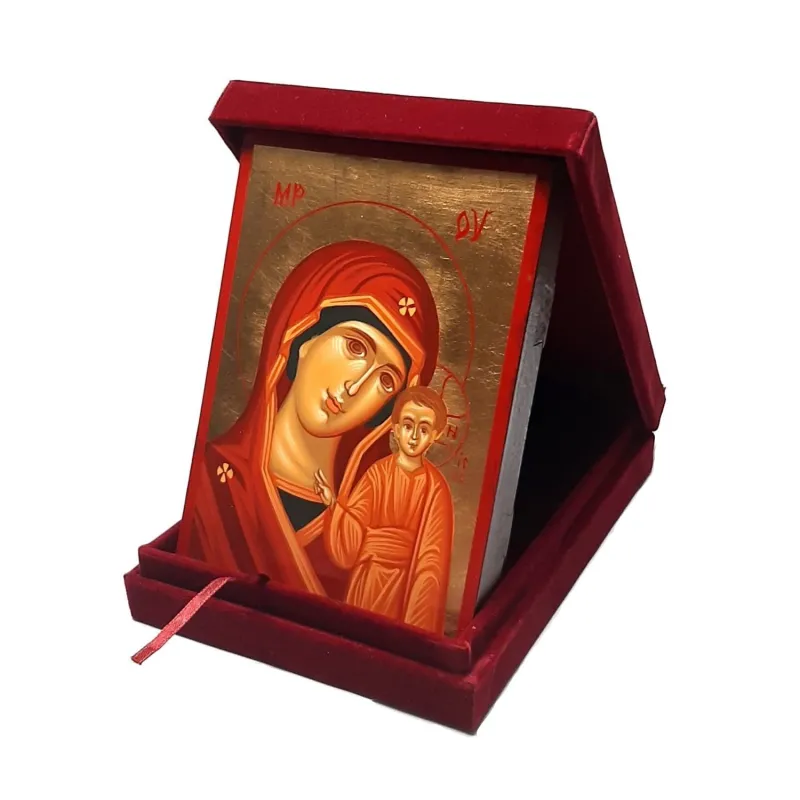 Icona legno Madonna di Kazan cm 15x11