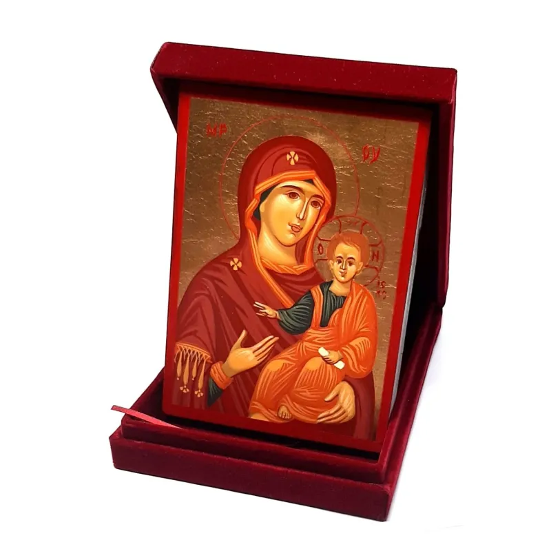 Icona legno Madonna di Hodigitne cm 21x15