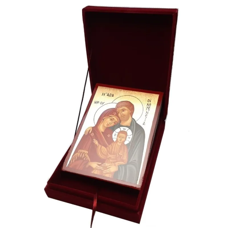Icono de madera de la Sagrada Familia 21x15 cm
