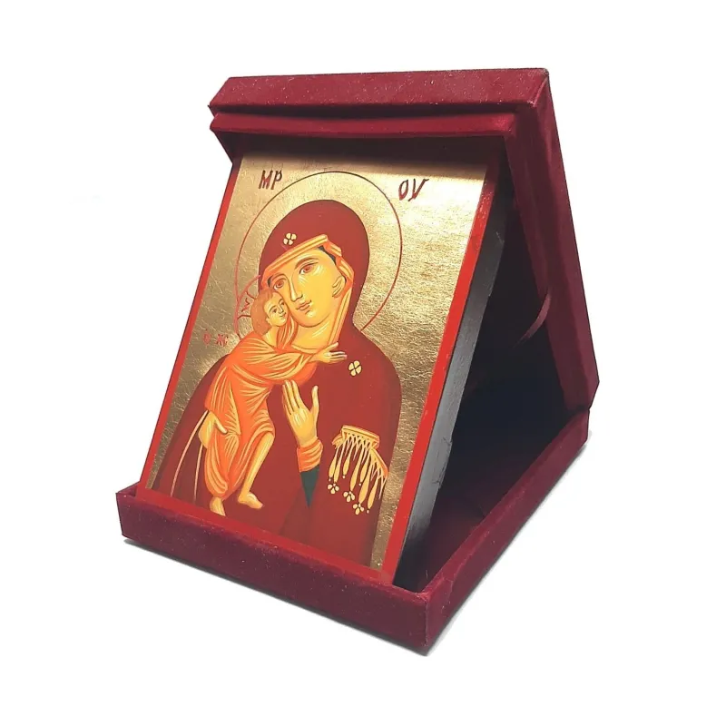 Icona legno Madonna di Fiodor cm 15x11