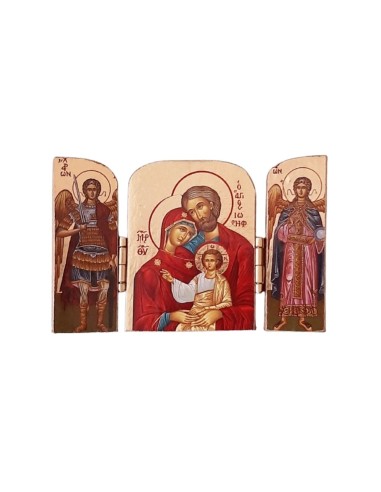 Icona legno trittico Sacra Famiglia