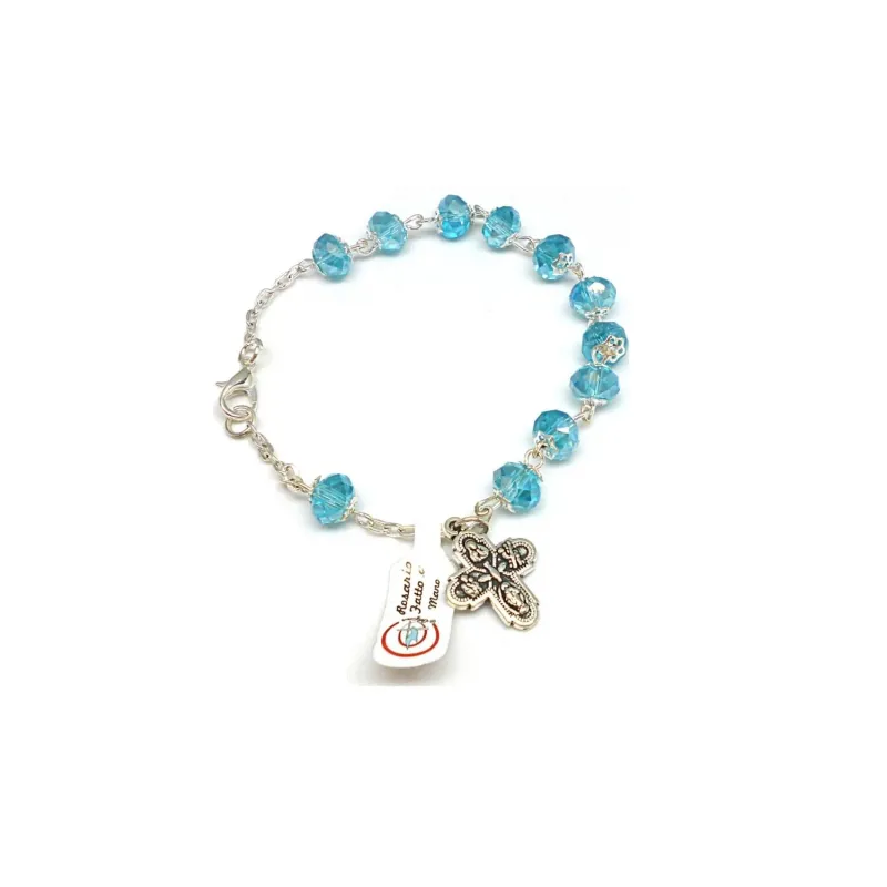 8x6 turquoise crystal rosary bracelet