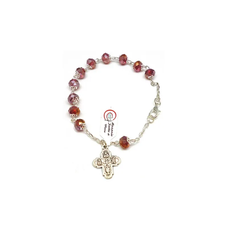 Bracciale rosariocristallo 8x6  rosso